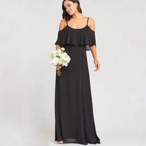 NWT Show Me Your MuMu Caitlin Ruffle Maxi Black